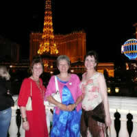 Three tea ladies in Las Vegas: Judy Larkin, Kirsten and Judith Krall-Russo